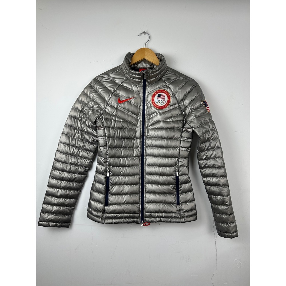 Nike Team‎ USA Olympic Aeroloft 800 Down Jacket Silver Women Small